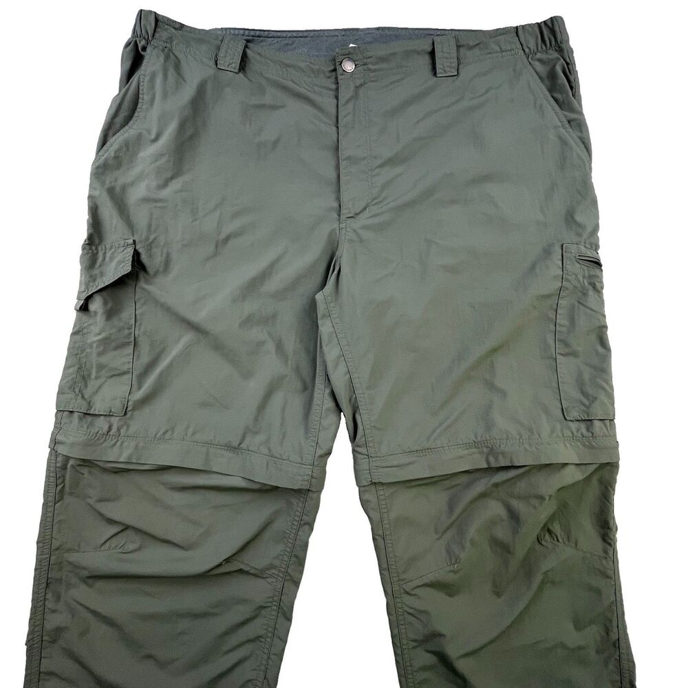 Columbia Convertible Cargo Pants Men's 44x32 Olive Green Zip Off Omni-Shade